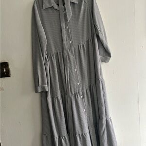 Striped Gray Maxi Dress